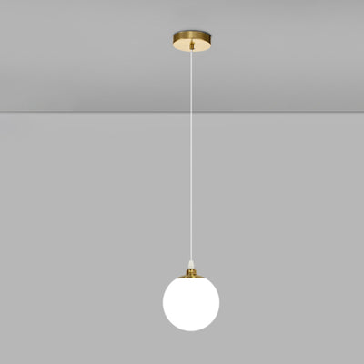 Modern Minimalist Globe Hardware PVC Shade 1-Light Pendant Light For Bedroom