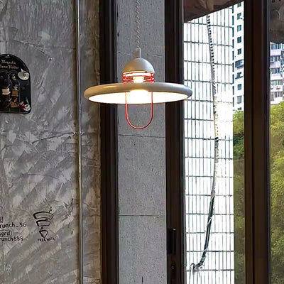 Modern Minimalist Round Circle Frisbee Iron 1-Light Pendant Light For Living Room