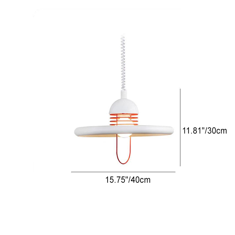 Modern Minimalist Round Circle Frisbee Iron 1-Light Pendant Light For Living Room