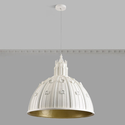 Contemporary Creative Round Dome Castle Resin Hardware 1-Light Pendant Light For Living Room