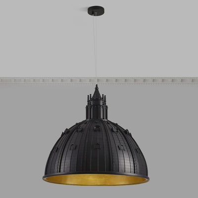 Contemporary Creative Round Dome Castle Resin Hardware 1-Light Pendant Light For Living Room