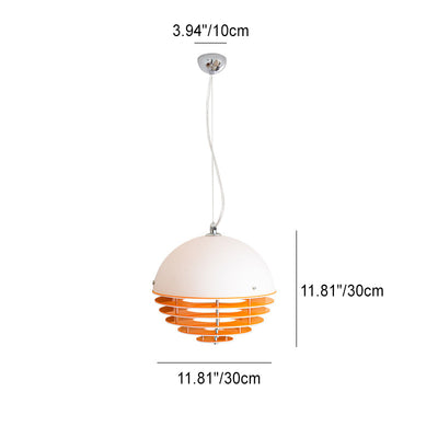 Contemporary Creative Globe Sunset Iron Glass Acrylic 1-Light Pendant Light For Living Room