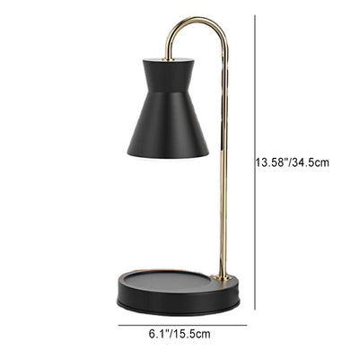 Modern Minimalist Straight Pole Funnel Shape Iron 1-Light Aroma Melting Wax Table Lamp For Bedroom