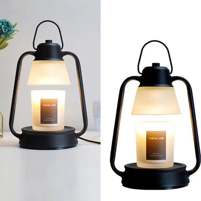 Modern Minimalist Round Horse Lamp Shape Iron Frame Glass Shade 1-Light Aroma Melting Wax Table Lamp For Living Room