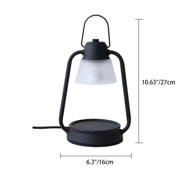 Modern Minimalist Round Horse Lamp Shape Iron Frame Glass Shade 1-Light Aroma Melting Wax Table Lamp For Living Room