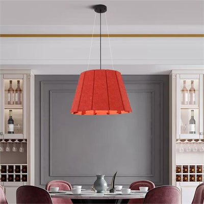 Contemporary Nordic Round Iron Felt 1-Light Pendant Light For Living Room