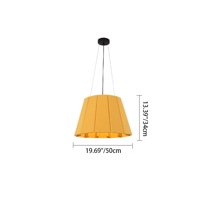 Contemporary Nordic Round Iron Felt 1-Light Pendant Light For Living Room