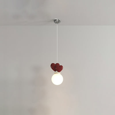 Modern Minimalist Orb Love Heart Hardware Resin 1-Light Pendant Light For Living Room