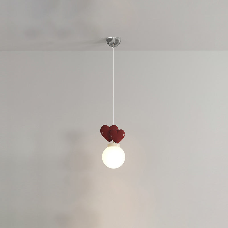 Modern Minimalist Orb Love Heart Hardware Resin 1-Light Pendant Light For Living Room