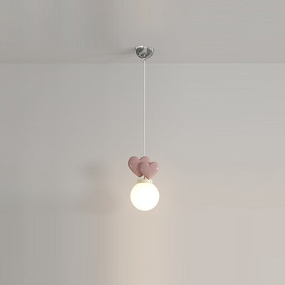 Modern Minimalist Orb Love Heart Hardware Resin 1-Light Pendant Light For Living Room