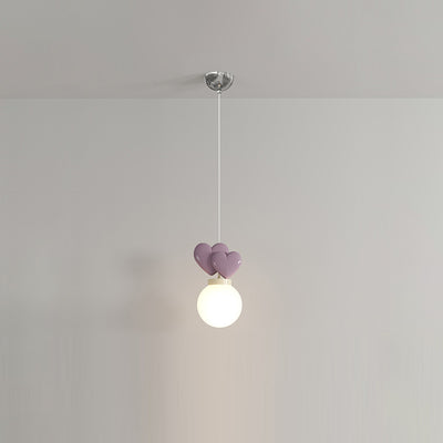 Modern Minimalist Orb Love Heart Hardware Resin 1-Light Pendant Light For Living Room