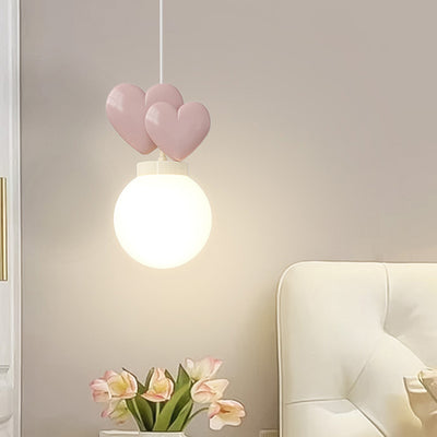 Modern Minimalist Orb Love Heart Hardware Resin 1-Light Pendant Light For Living Room