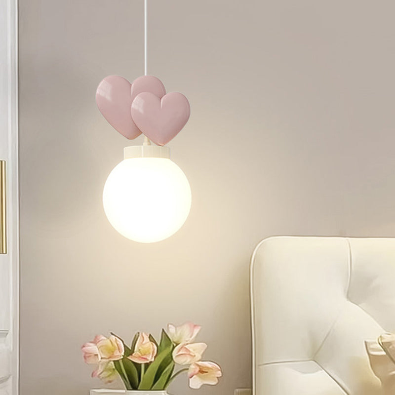 Modern Minimalist Orb Love Heart Hardware Resin 1-Light Pendant Light For Living Room