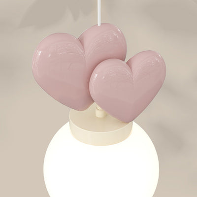 Modern Minimalist Orb Love Heart Hardware Resin 1-Light Pendant Light For Living Room