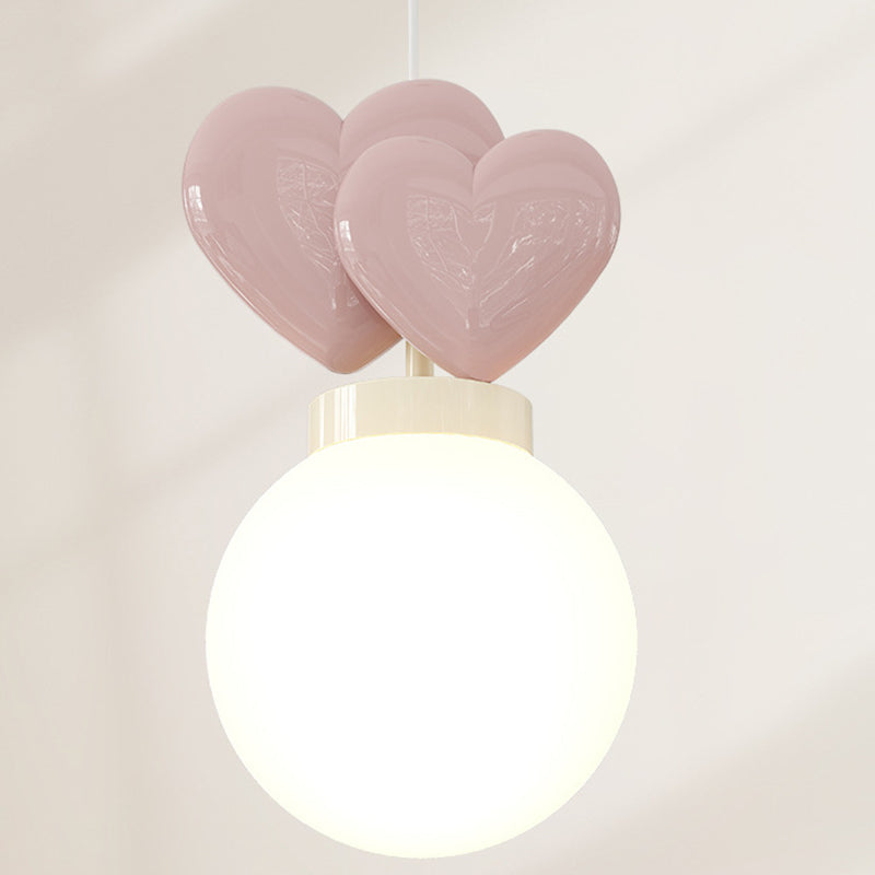 Modern Minimalist Orb Love Heart Hardware Resin 1-Light Pendant Light For Living Room