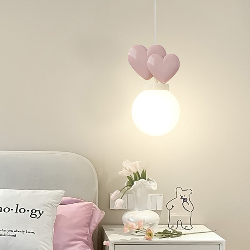 Modern Minimalist Orb Love Heart Hardware Resin 1-Light Pendant Light For Living Room