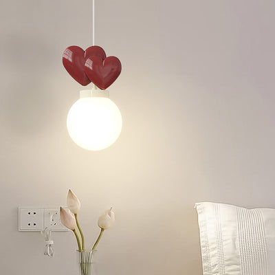 Modern Minimalist Orb Love Heart Hardware Resin 1-Light Pendant Light For Living Room