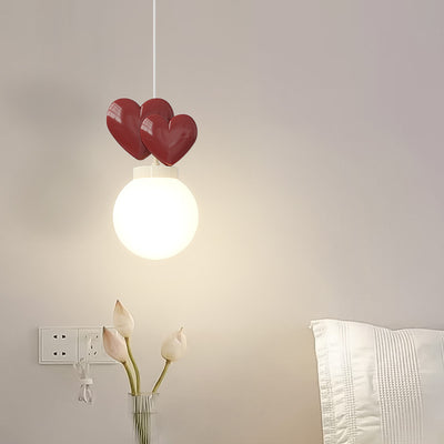 Modern Minimalist Orb Love Heart Hardware Resin 1-Light Wall Sconce Lamp For Bedroom