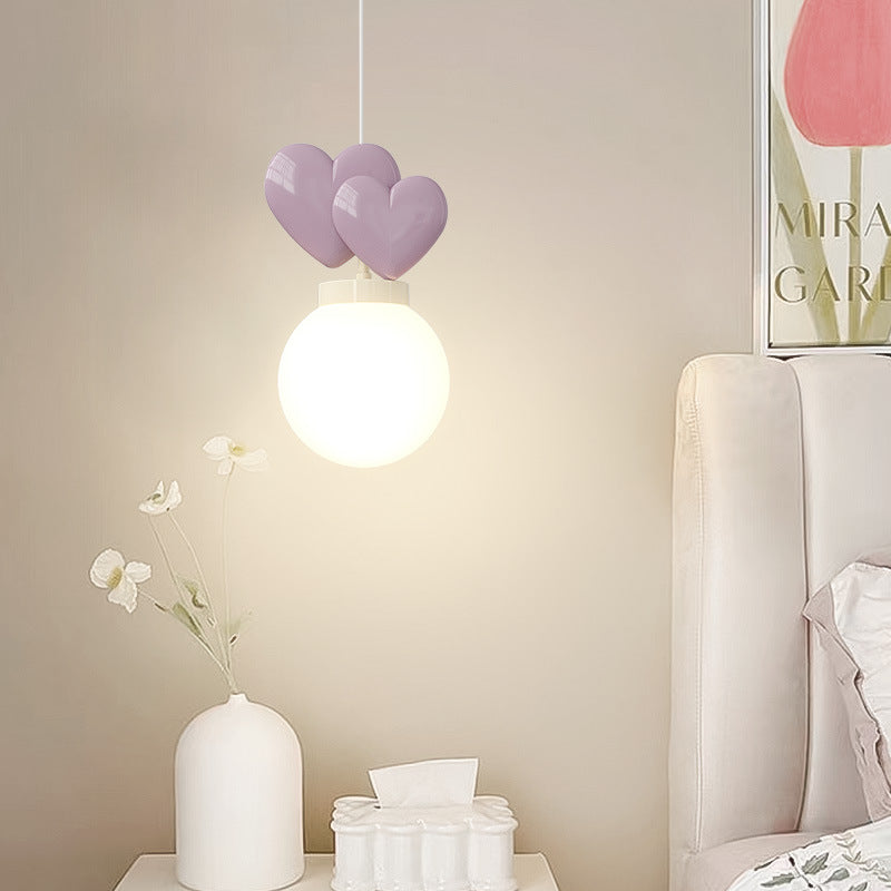 Modern Minimalist Orb Love Heart Hardware Resin 1-Light Wall Sconce Lamp For Bedroom