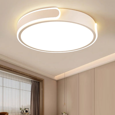 Modern Minimalist Round Aluminum Acrylic LED Flush Mount Ceiling Light For Bedroom