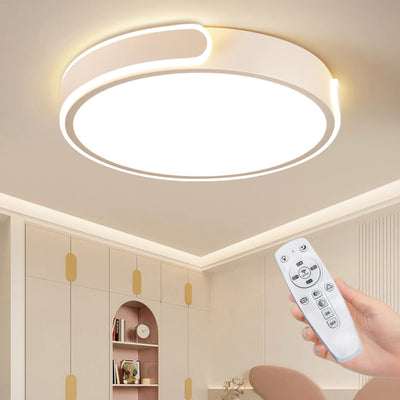 Modern Minimalist Round Aluminum Acrylic LED Flush Mount Ceiling Light For Bedroom