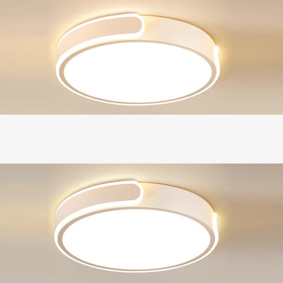 Modern Minimalist Round Aluminum Acrylic LED Flush Mount Ceiling Light For Bedroom