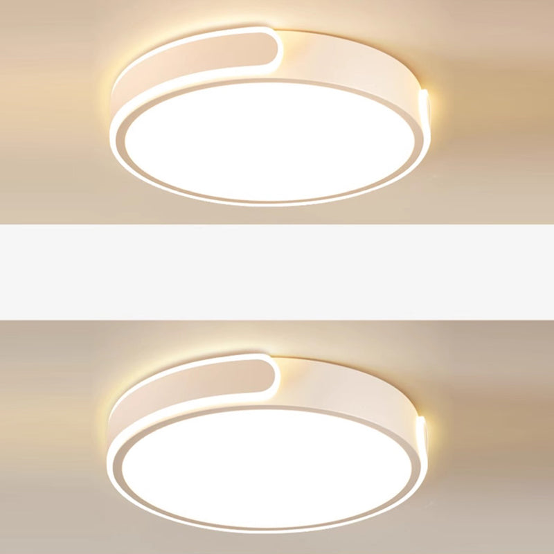 Modern Minimalist Round Aluminum Acrylic LED Flush Mount Ceiling Light For Bedroom