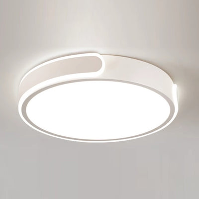 Modern Minimalist Round Aluminum Acrylic LED Flush Mount Ceiling Light For Bedroom