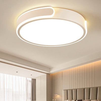 Modern Minimalist Round Aluminum Acrylic LED Flush Mount Ceiling Light For Bedroom