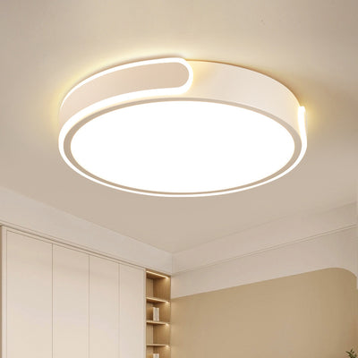 Modern Minimalist Round Aluminum Acrylic LED Flush Mount Ceiling Light For Bedroom