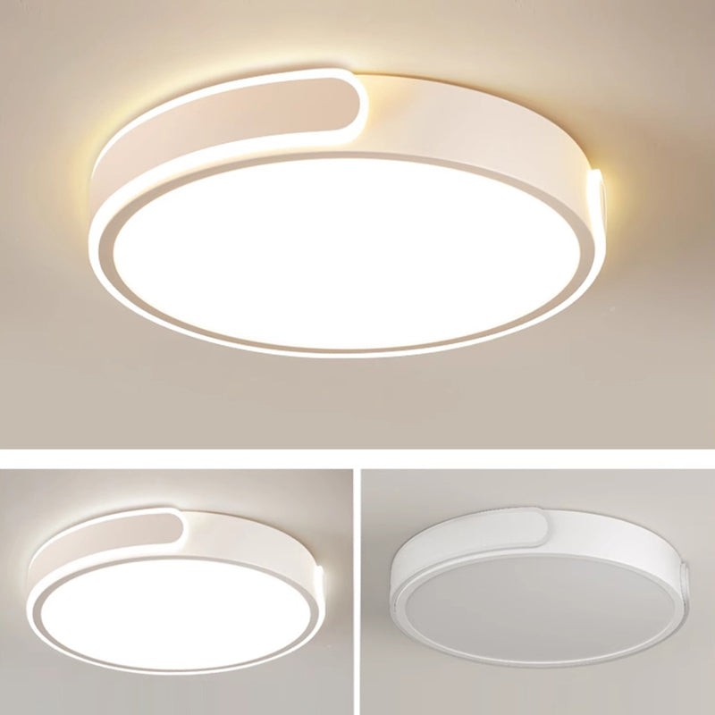 Modern Minimalist Round Aluminum Acrylic LED Flush Mount Ceiling Light For Bedroom