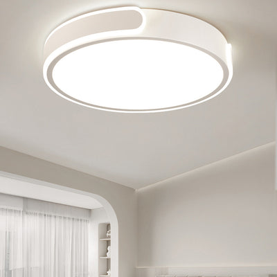 Modern Minimalist Round Aluminum Acrylic LED Flush Mount Ceiling Light For Bedroom