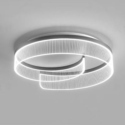 Modern Minimalist Round Hardware Aluminum Stripe Acrylic LED Flush Mount Ceiling Light For Bedroom