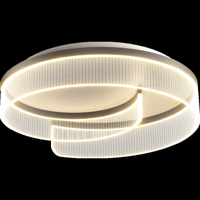 Modern Minimalist Round Hardware Aluminum Stripe Acrylic LED Flush Mount Ceiling Light For Bedroom