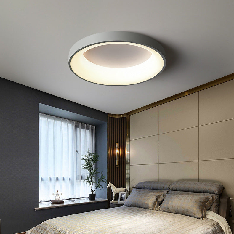 Modern Minimalist Round Iron Acrylic LED Flush Mount Ceiling Light For Bedroom