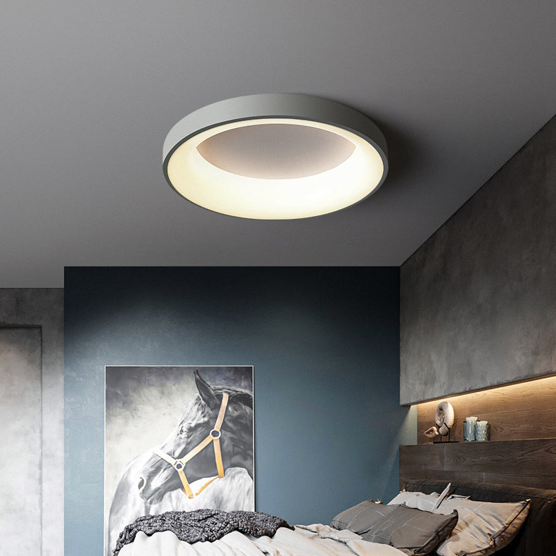 Modern Minimalist Round Iron Acrylic LED Flush Mount Ceiling Light For Bedroom