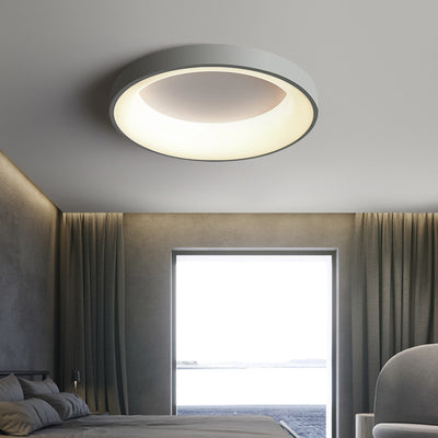 Modern Minimalist Round Iron Acrylic LED Flush Mount Ceiling Light For Bedroom