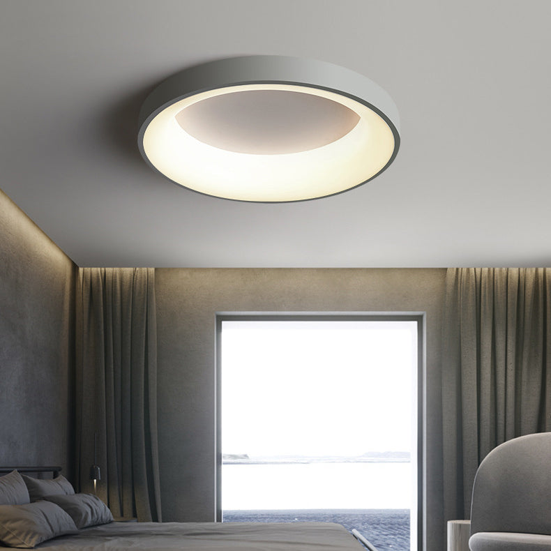 Modern Minimalist Round Iron Acrylic LED Flush Mount Ceiling Light For Bedroom