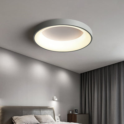 Modern Minimalist Round Iron Acrylic LED Flush Mount Ceiling Light For Bedroom