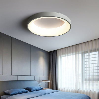 Modern Minimalist Round Iron Acrylic LED Flush Mount Ceiling Light For Bedroom