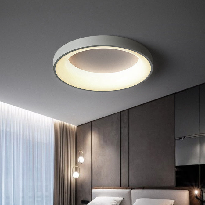 Modern Minimalist Round Iron Acrylic LED Flush Mount Ceiling Light For Bedroom