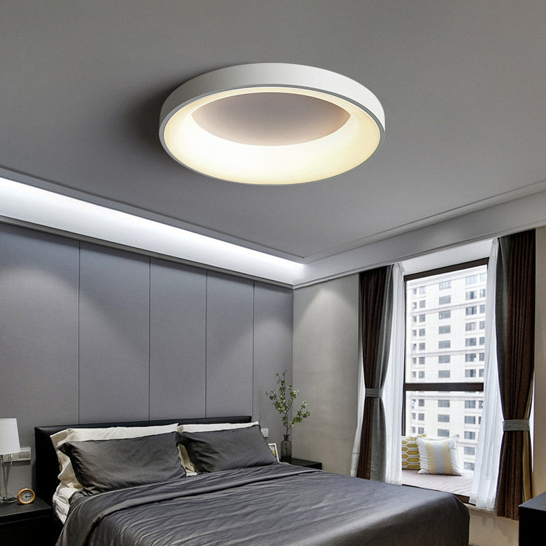 Modern Minimalist Round Iron Acrylic LED Flush Mount Ceiling Light For Bedroom