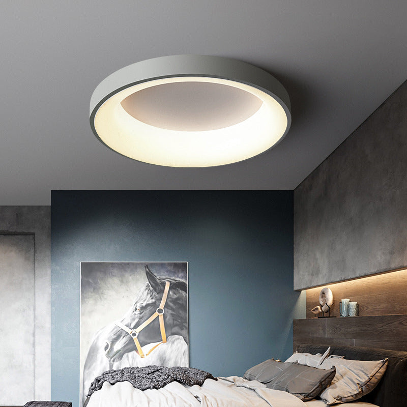 Modern Minimalist Round Iron Acrylic LED Flush Mount Ceiling Light For Bedroom