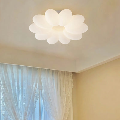 Modern Minimalist Flower Hardware Acrylic Shade LED Flush Mount Ceiling Light For Bedroom