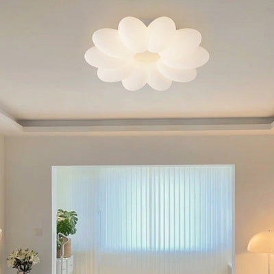 Modern Minimalist Flower Hardware Acrylic Shade LED Flush Mount Ceiling Light For Bedroom