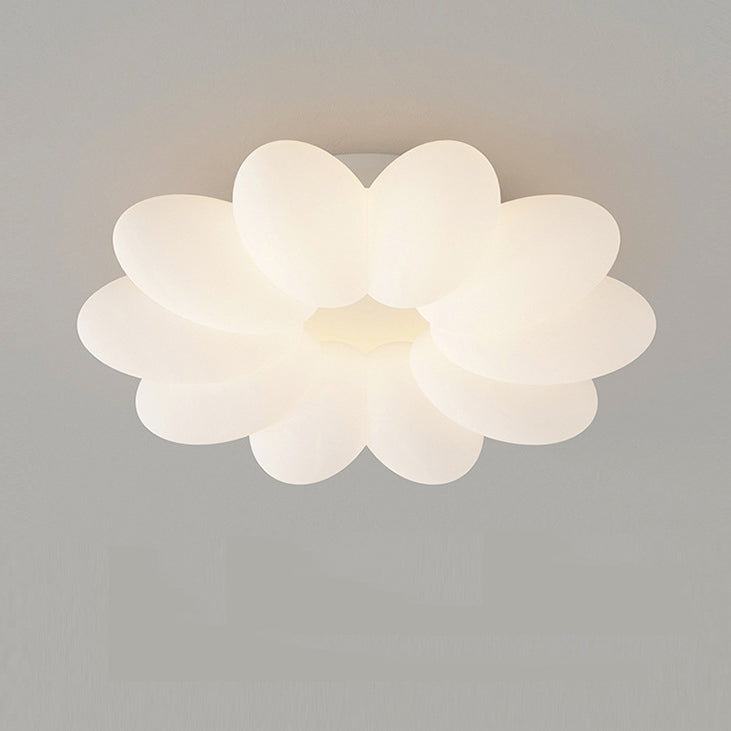 Modern Minimalist Flower Hardware Acrylic Shade LED Flush Mount Ceiling Light For Bedroom