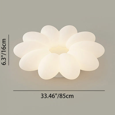 Modern Minimalist Flower Hardware Acrylic Shade LED Flush Mount Ceiling Light For Bedroom