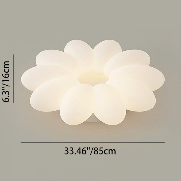 Modern Minimalist Flower Hardware Acrylic Shade LED Flush Mount Ceiling Light For Bedroom