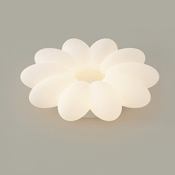 Modern Minimalist Flower Hardware Acrylic Shade LED Flush Mount Ceiling Light For Bedroom