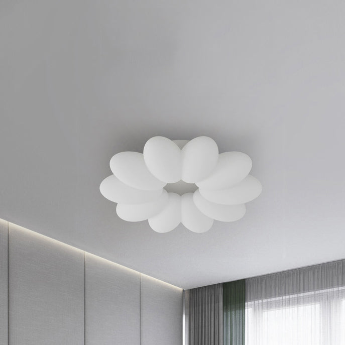 Modern Minimalist Flower Hardware Acrylic Shade LED Flush Mount Ceiling Light For Bedroom